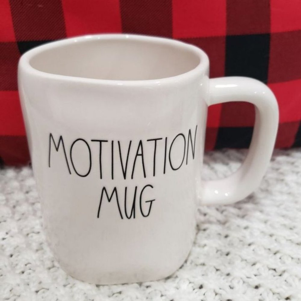 Rae Dunn "Motivation Mug" White Mug Collection
